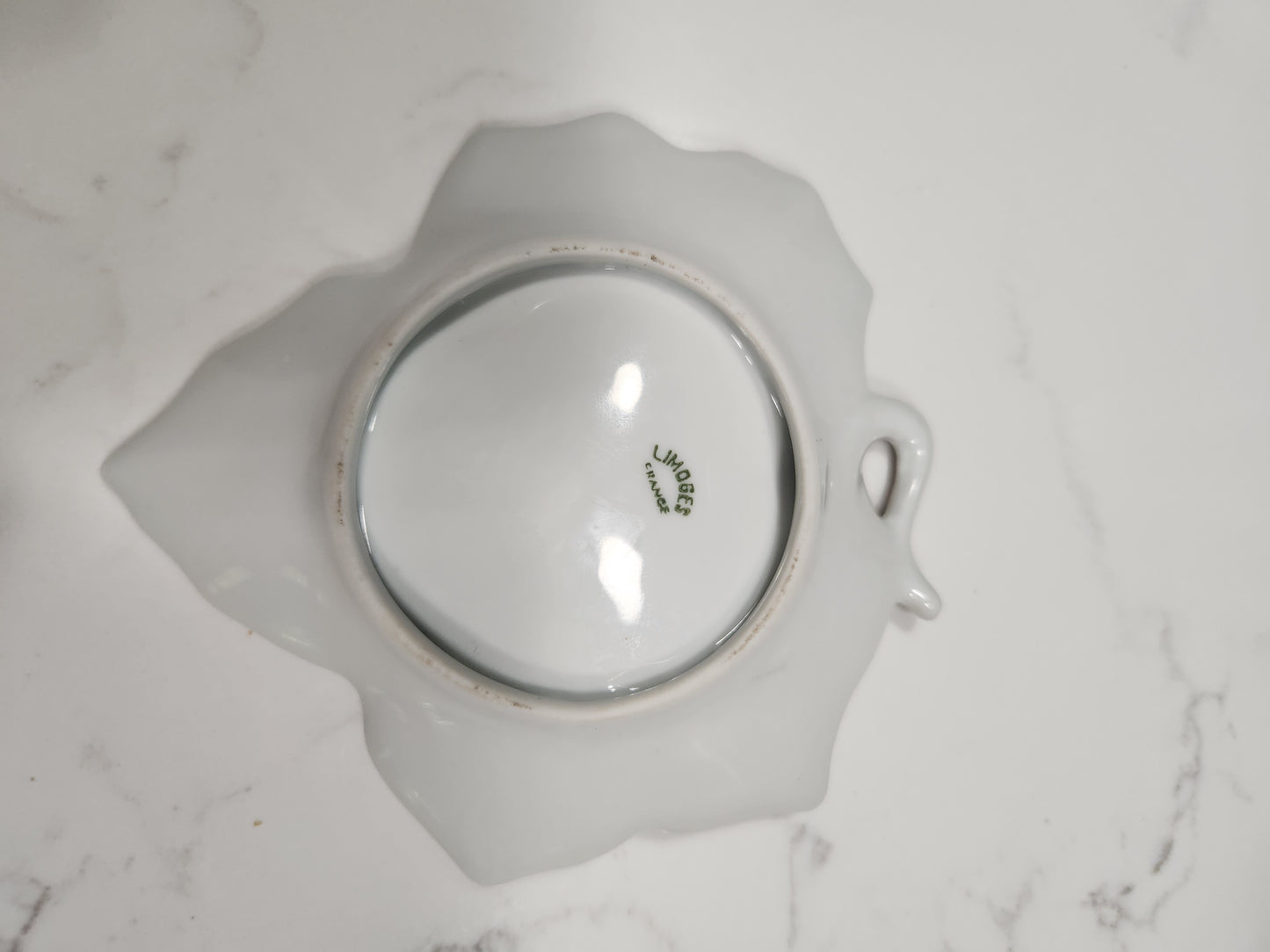V- Limoges Grape Leaf Porcelain Dish