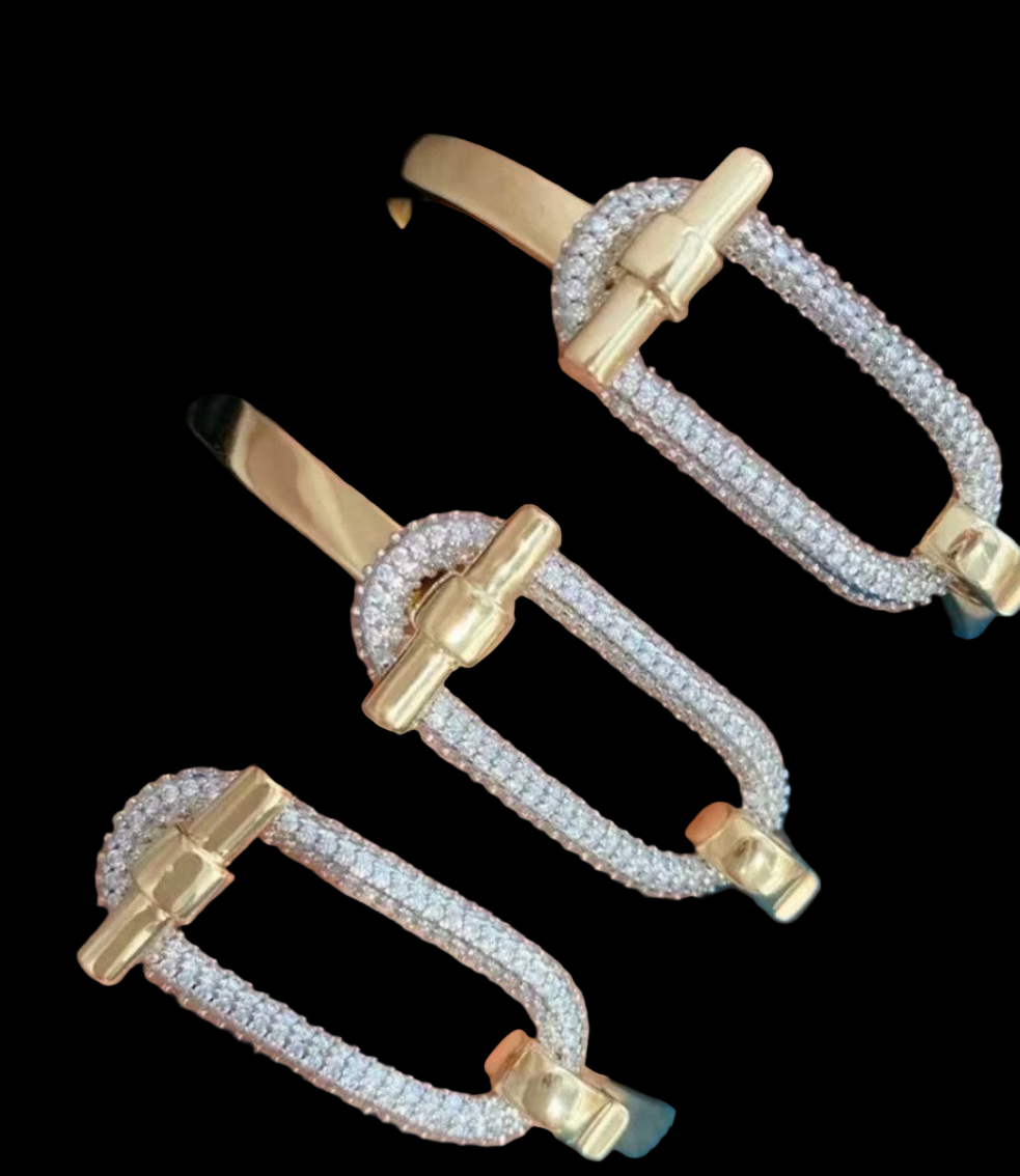 J- Golden Link Pave' Bracelet