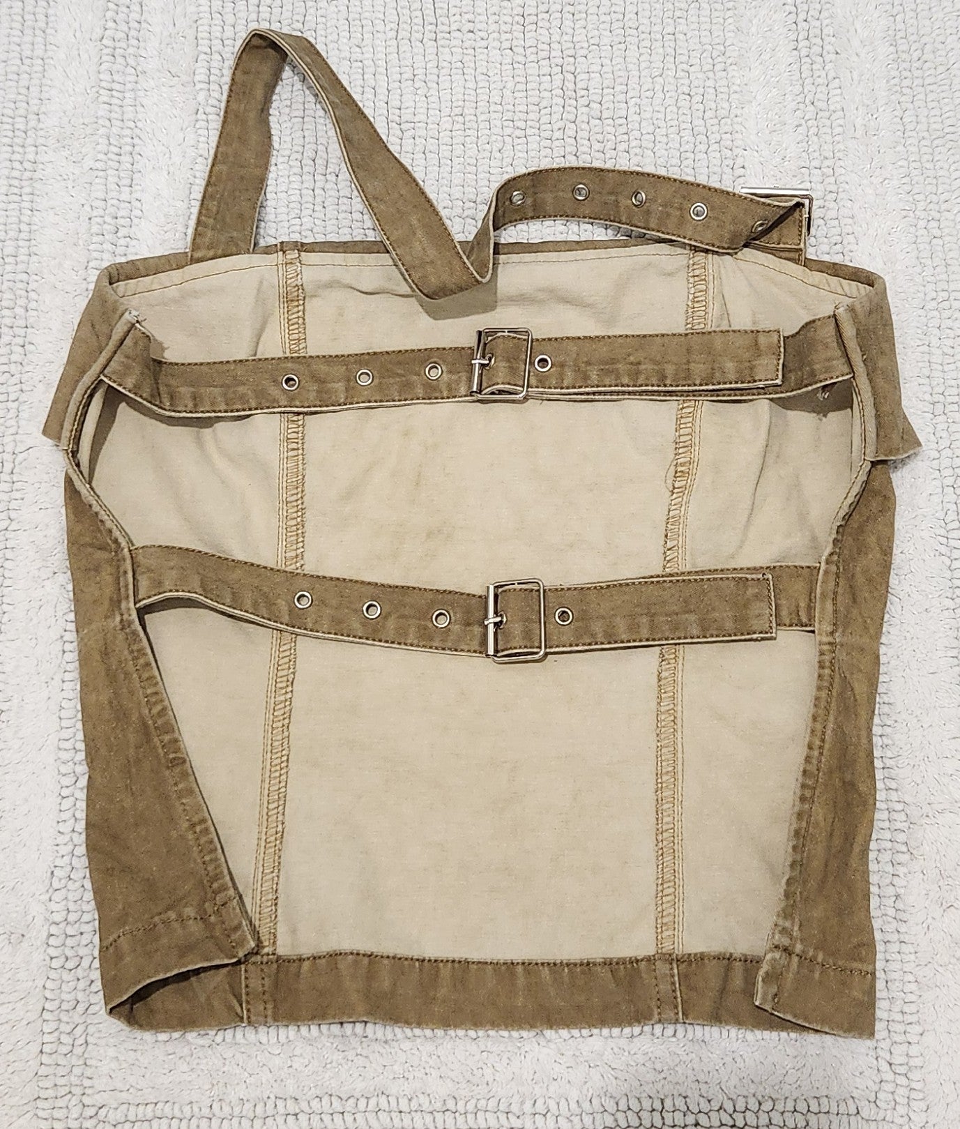 RSS-Baby Blush Denim Paper Bag Brown Distressed Short Set Sz Sm Holly's Collection