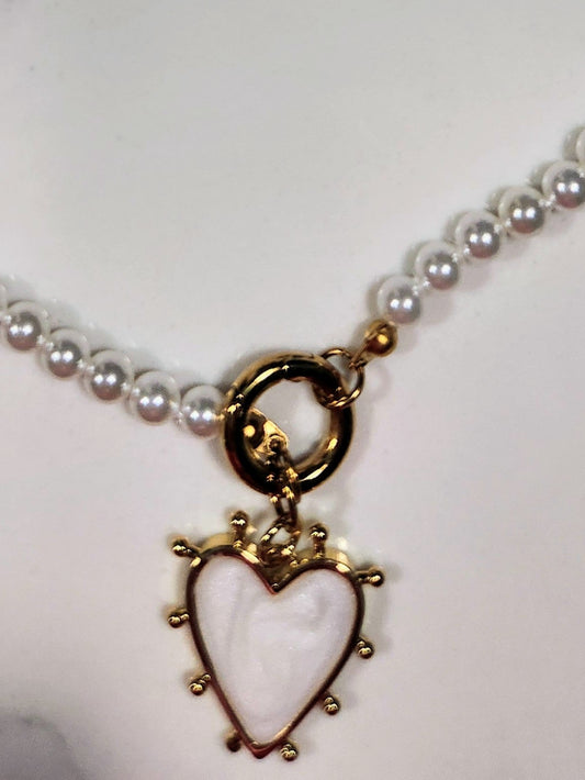 J-Pearl Necklace with Charm Holder