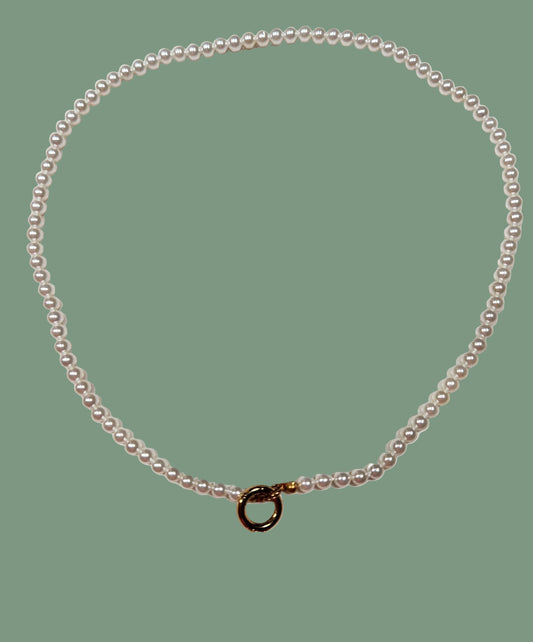 Pearl Necklace with Charm Holder