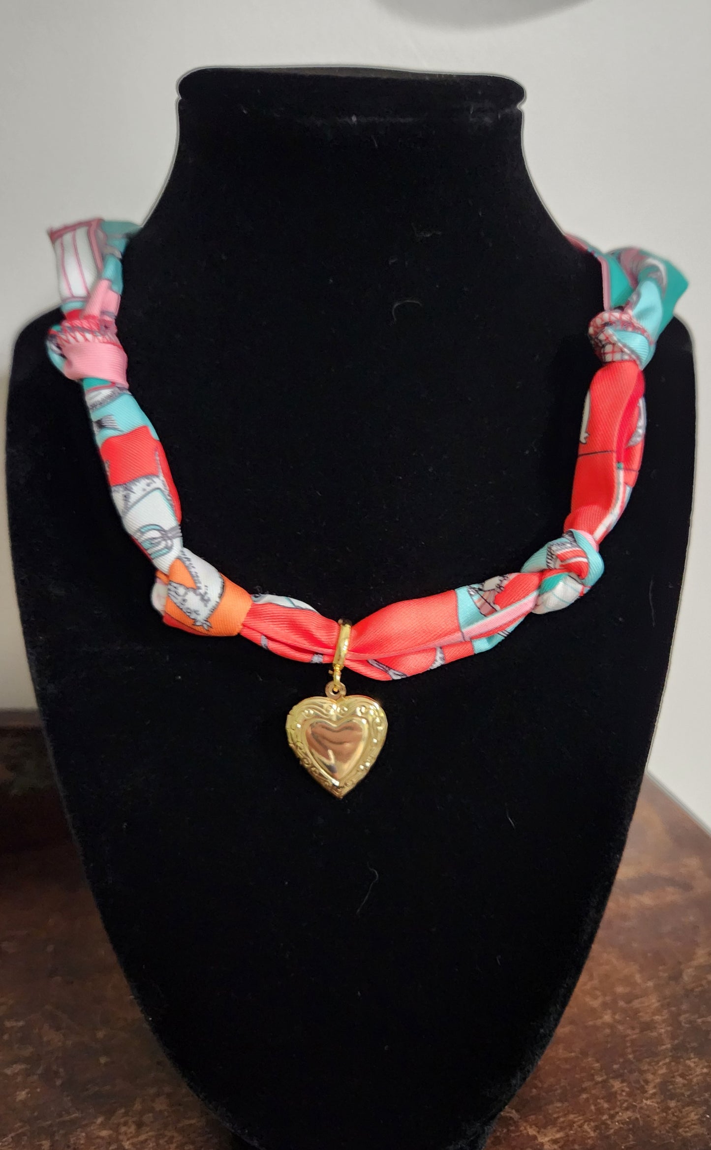 J- Deep South Originals Scarf Necklace with Heart Locket