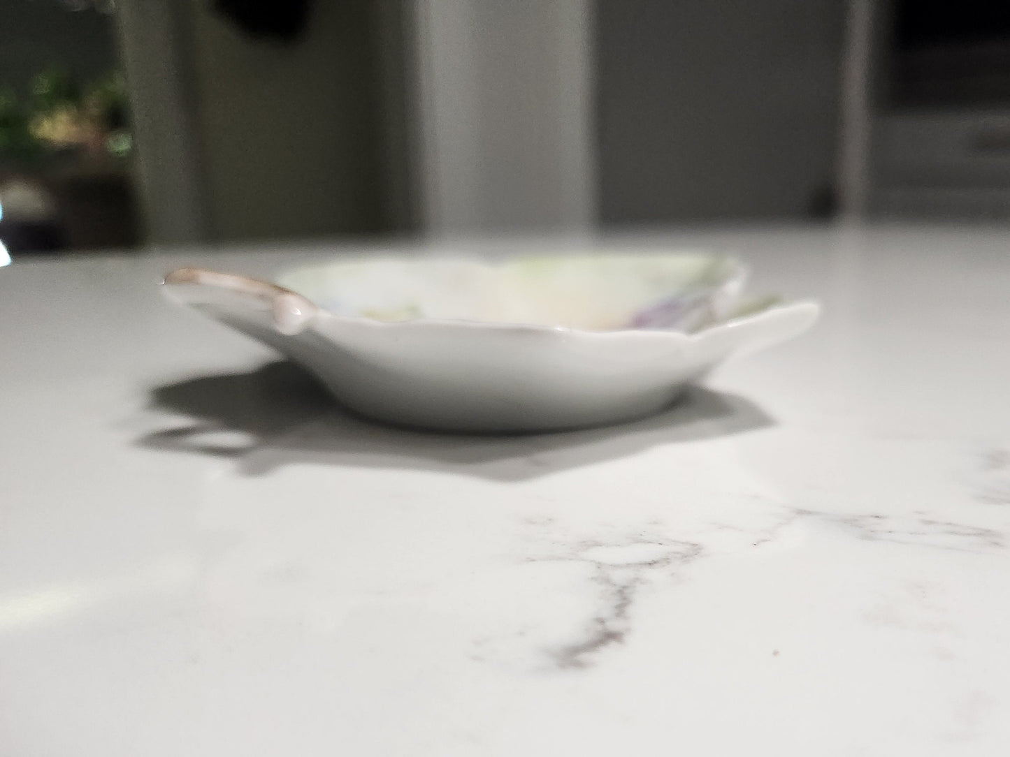 V- Limoges Grape Leaf Porcelain Dish