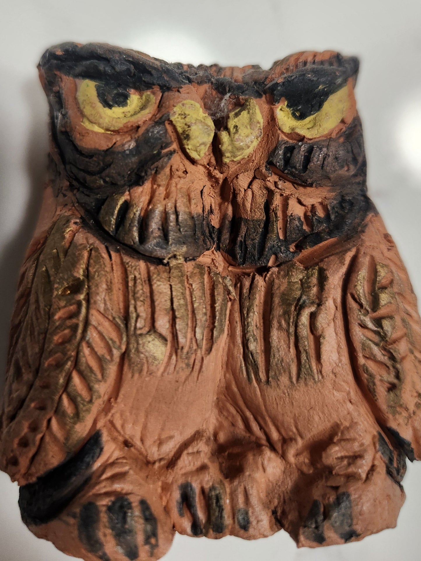V- Terra Cotta Identical Twin Owls