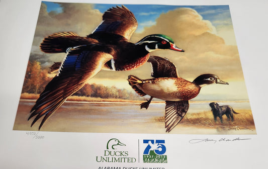 V- 2018 75th Anniversary Ducks Unlimited Sponsor Signed and Numbered Poster 11x13