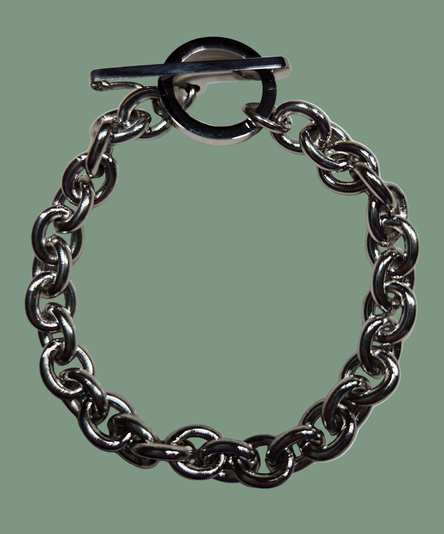 Large Link Toggle Bracelet in Stainless Steel