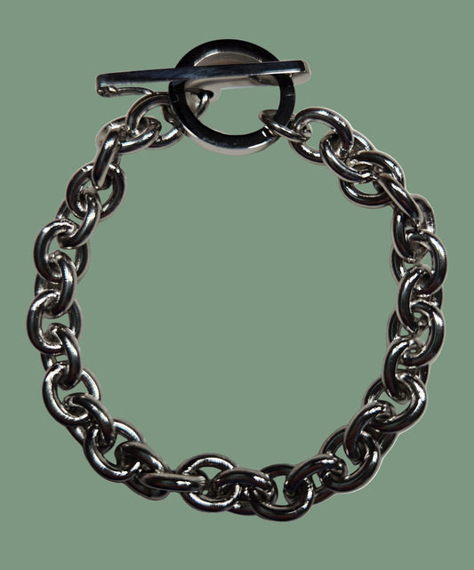 Large Link Toggle Bracelet in Stainless Steel