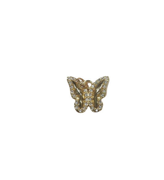 Butterfly Charm Gold Plated and Rhinestone