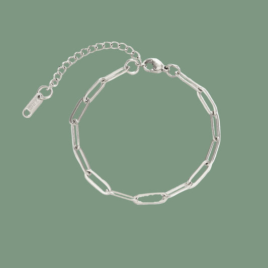 Large Link Paperclip Bracelet in Stainless Steel