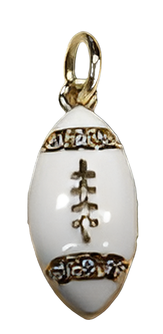Game Day Football Charm White