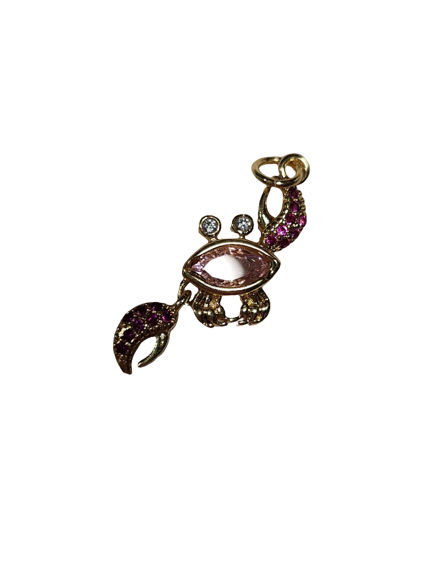 Pink Crab Charm Small