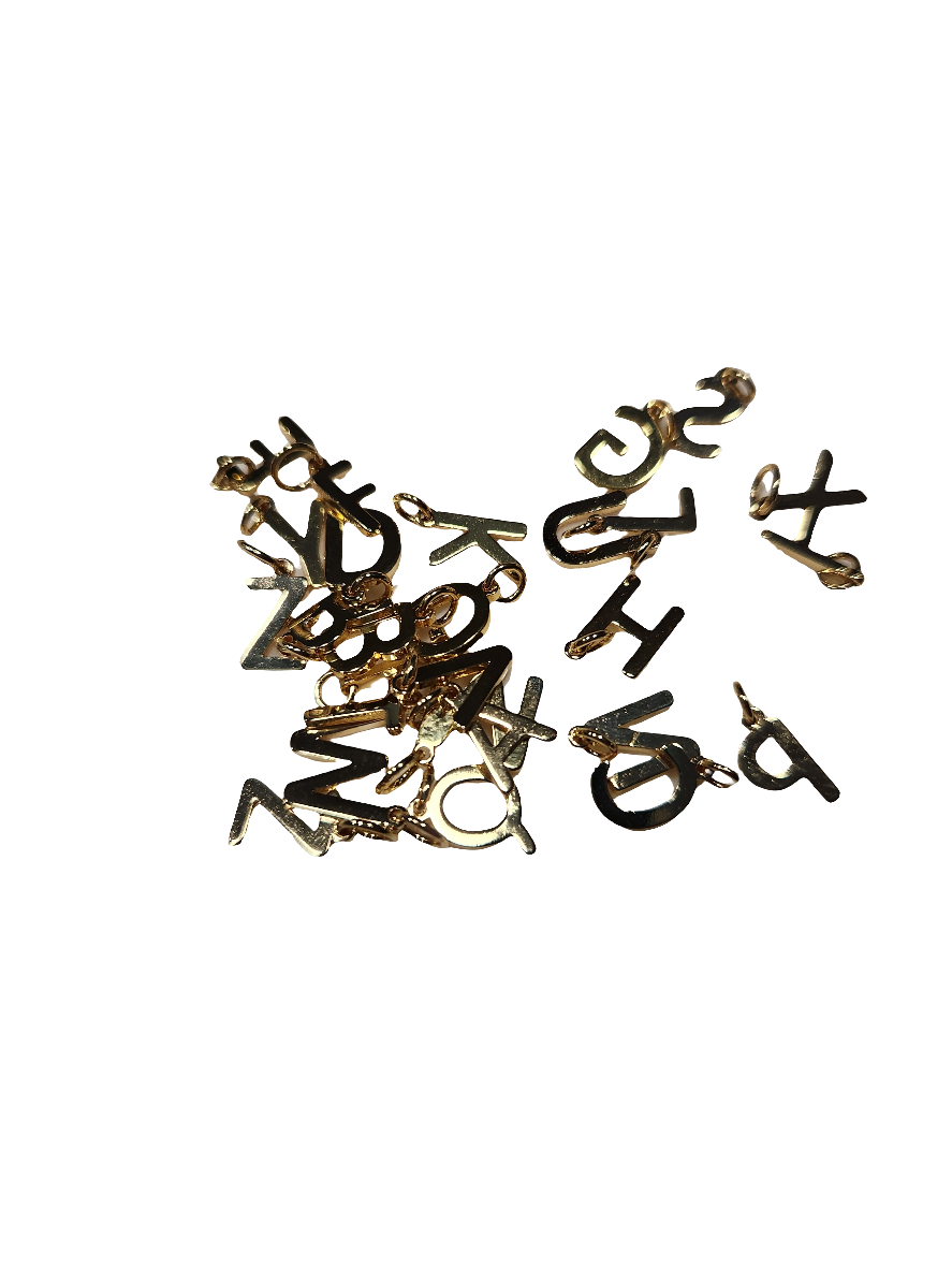 Letter Classic Block Style Charm Small