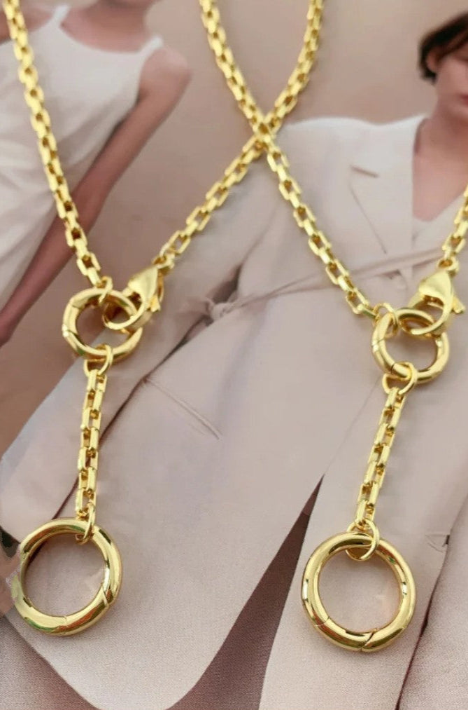 J-Deep South Originals Dual Circle Charm Holder Necklace