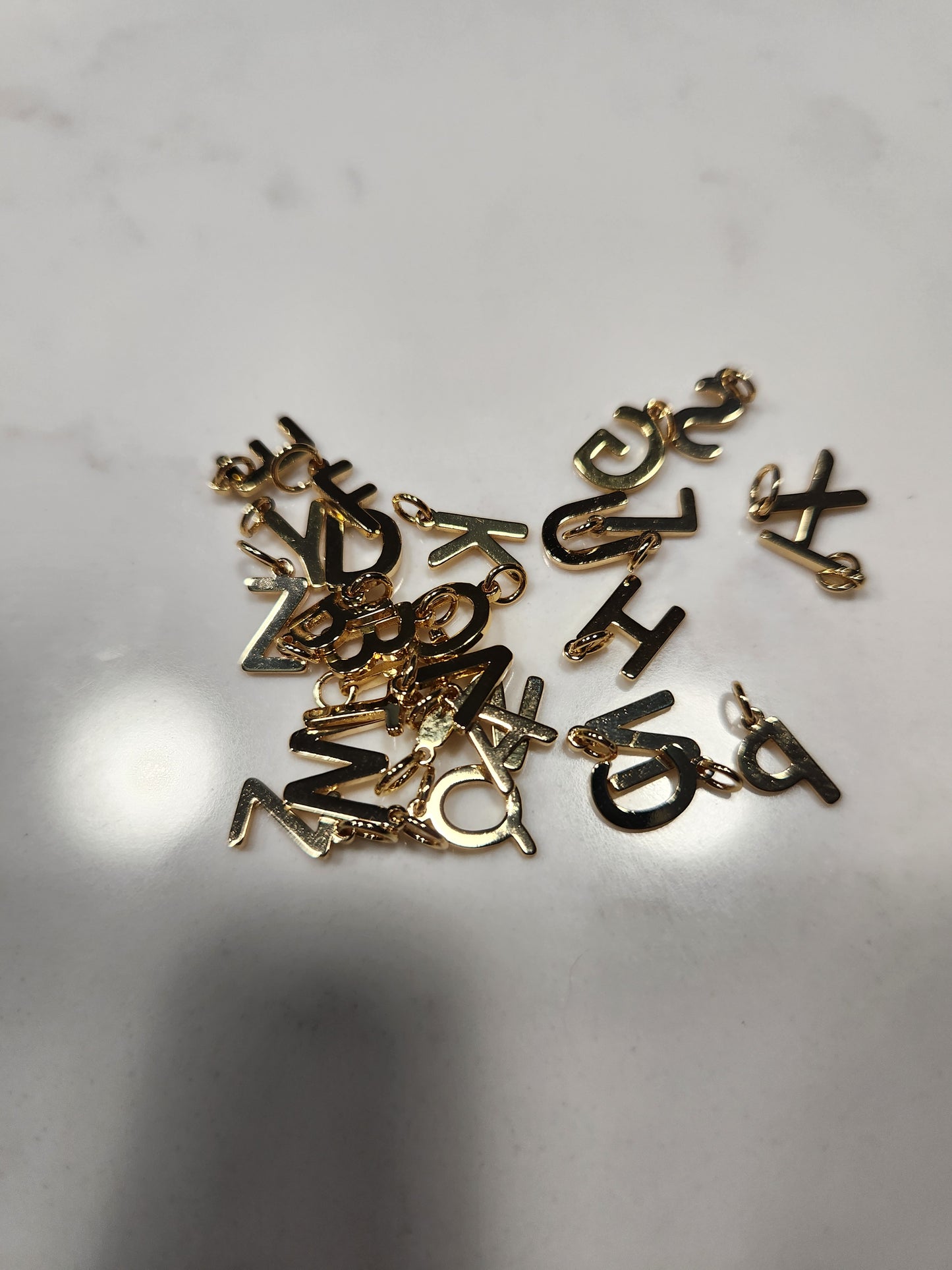 Letter Classic Block Style Charm Small