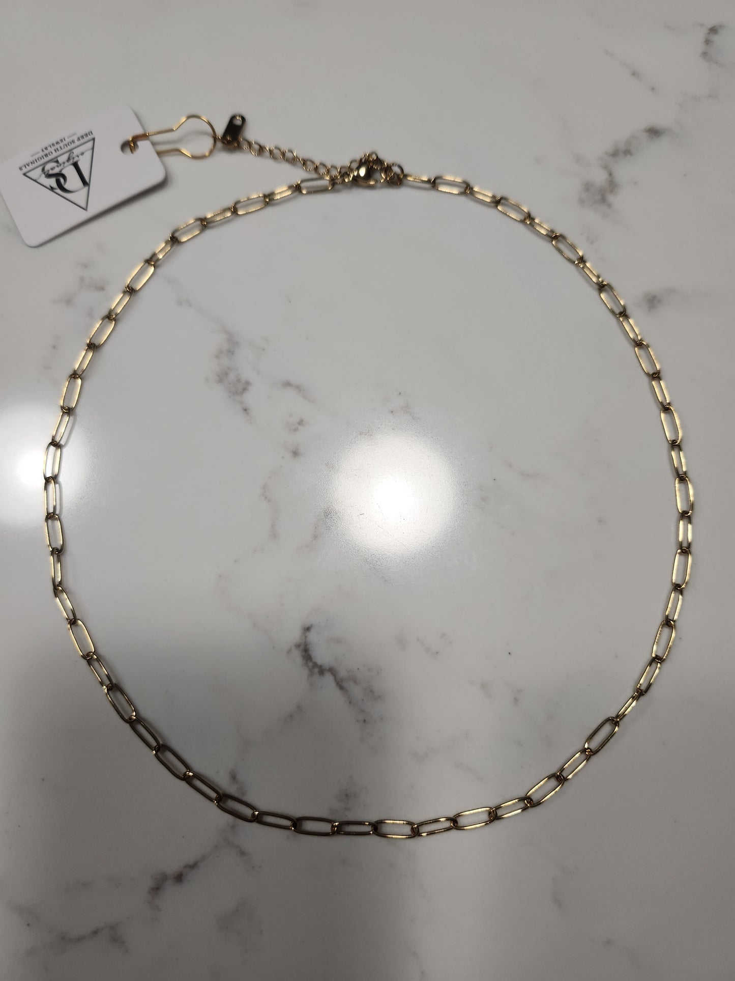 Paperclip Chain 18" with 2" extender