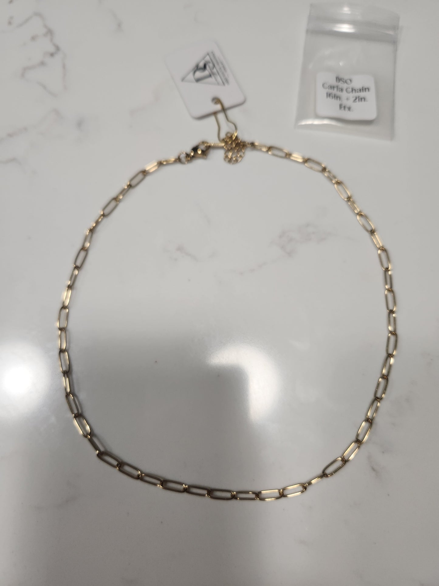Paperclip Chain 16" with 2" extender