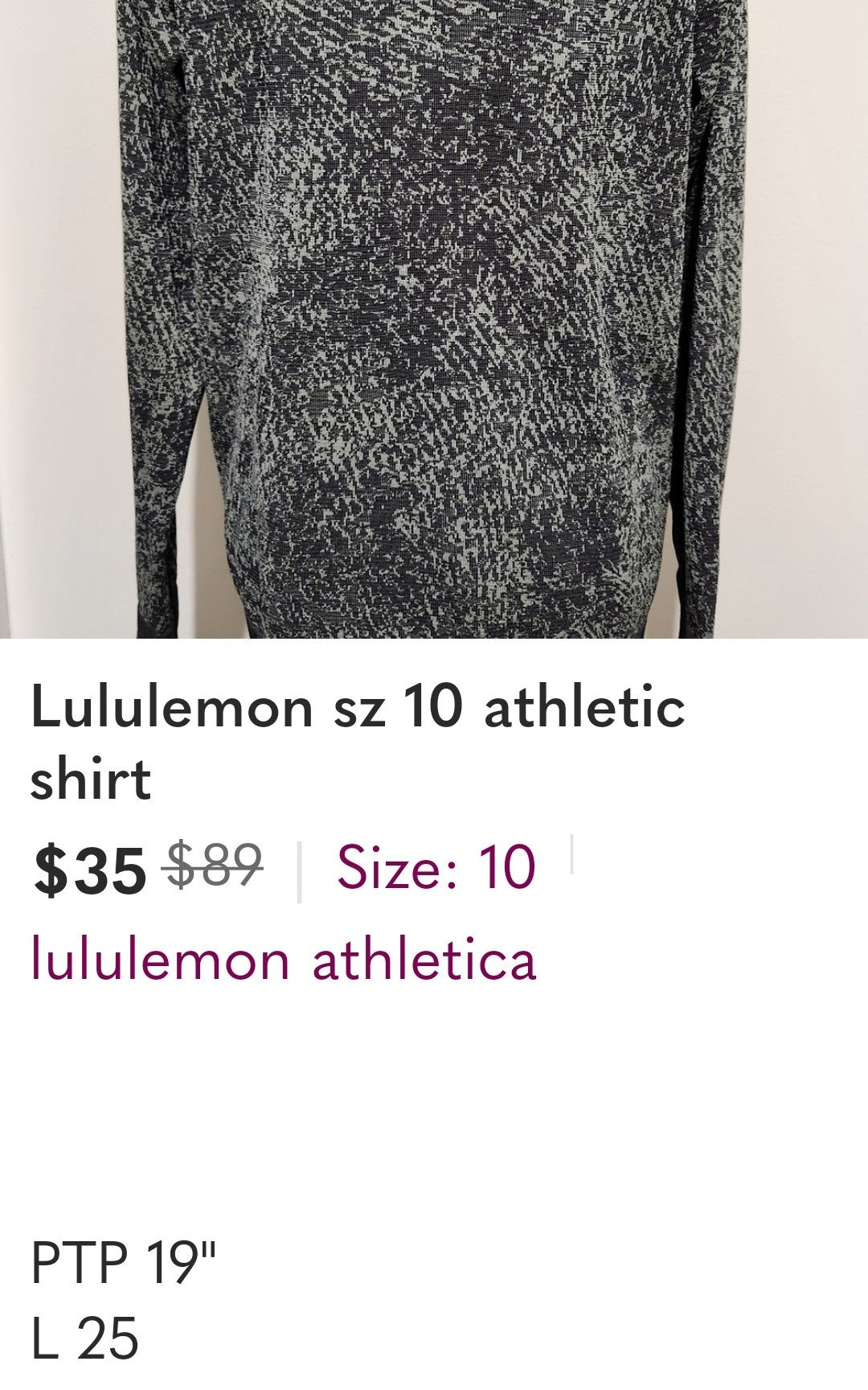 RAWtop- Holly's Resale Lululemon Long sleeved burn out top