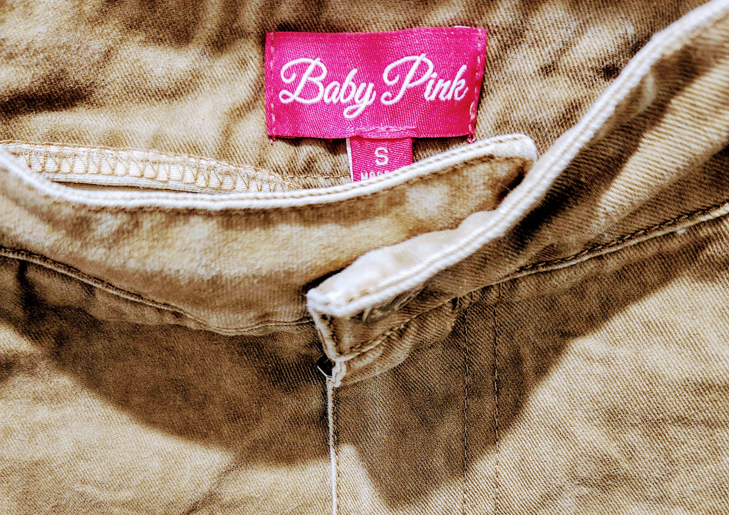 RSS-Baby Blush Denim Paper Bag Brown Distressed Short Set Sz Sm Holly's Collection