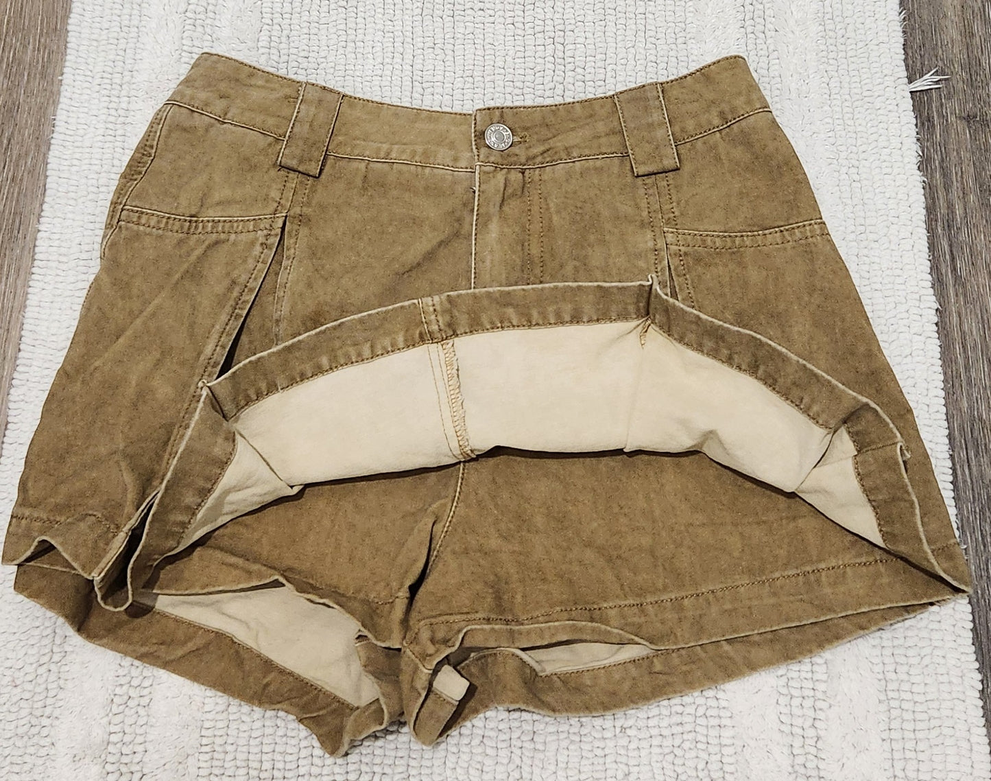 RSS-Baby Blush Denim Paper Bag Brown Distressed Short Set Sz Sm Holly's Collection