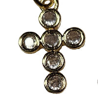 Cross Charm Bezeled Rhinestone Small