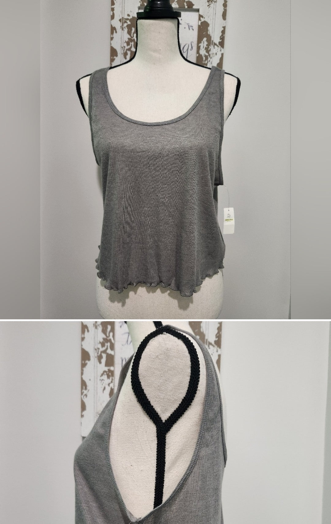 RT- Aerie Sleeveless Tank Top with Lettuce Hem